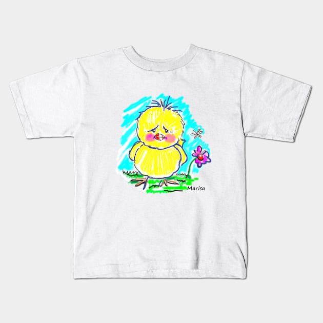 Sad chick Kids T-Shirt by Marisa-ArtShop